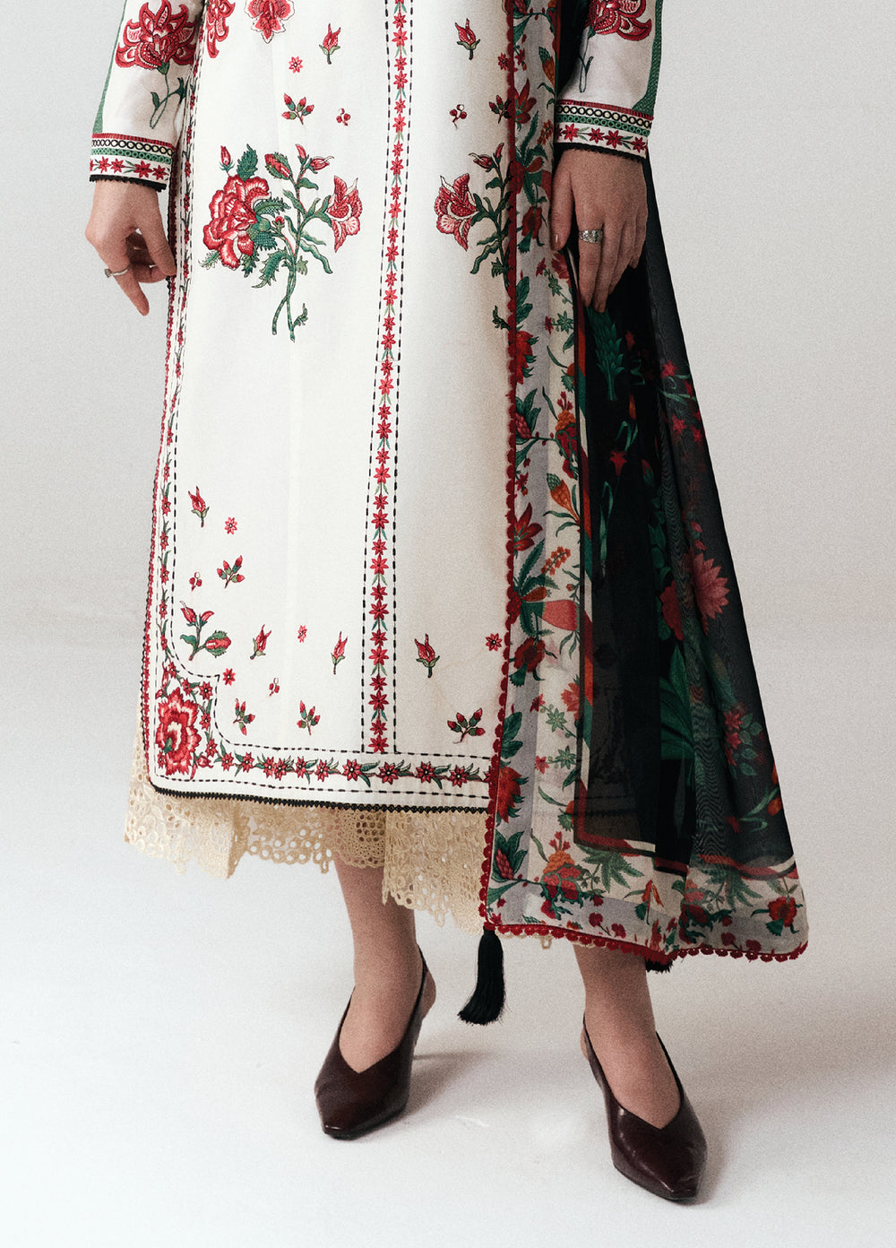 Jugnu by Hussain Rehar Unstitched Embroidered Cotton 3 Piece Suit HR26UCJ Inali JUG-LD D#1278 - Eid Collection