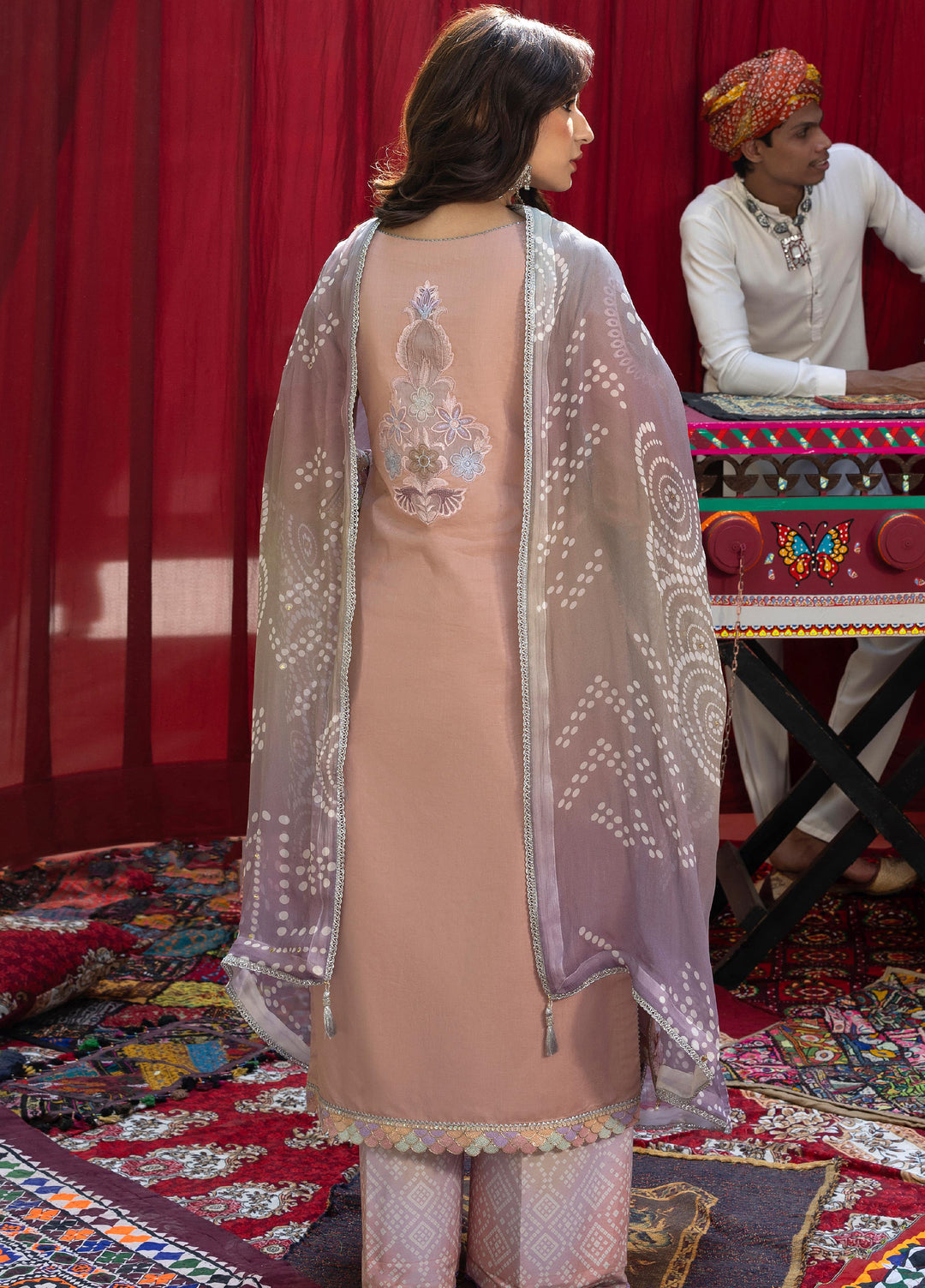 Bandhani by Al Zohaib Unstitched Embroidered Premium Lawn 3 Piece Suit AZ26UB D-2 - Summer Collection