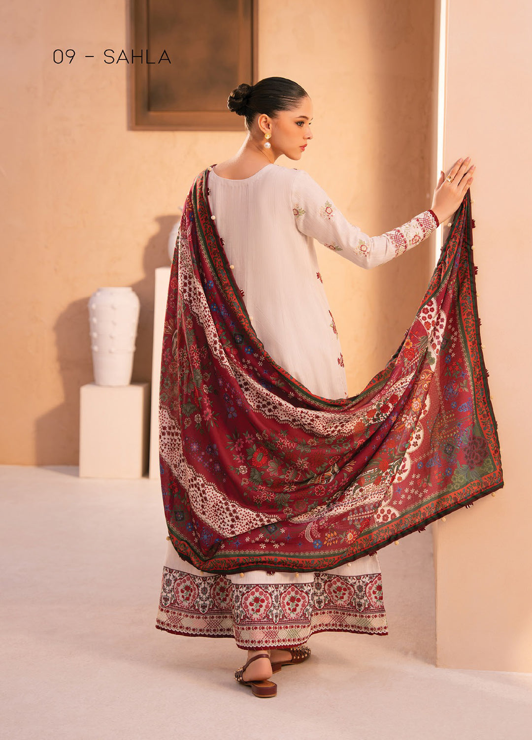 Rang e Khizaan by Xenia Unstitched Khaddar Embroidered Suits 3 Piece XE25SW D-09 SAHLA - Winter Collection