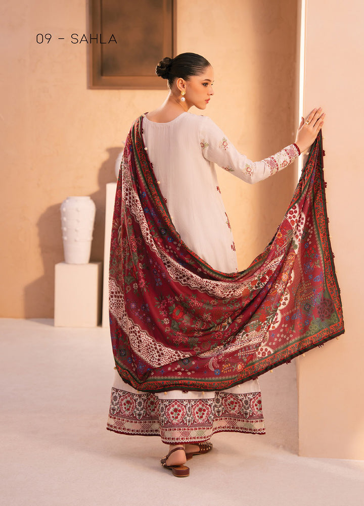 Rang e Khizaan by Xenia Unstitched Khaddar Embroidered Suits 3 Piece XE25SW D-09 SAHLA - Winter Collection