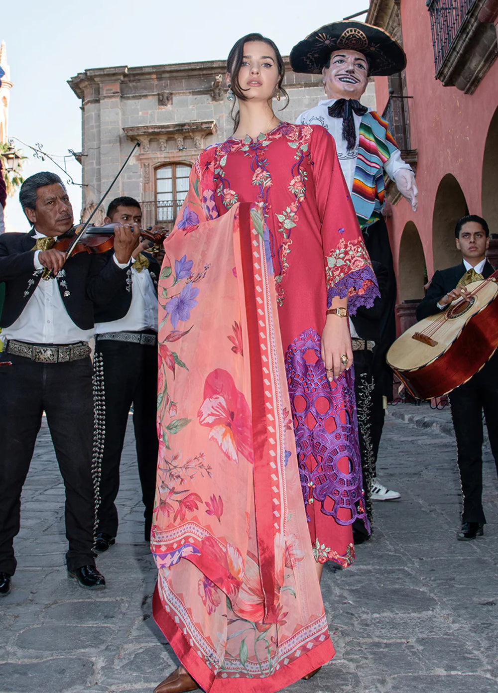 Hemline Odyssey by Mushq Unstitched Embroidered Lawn 3 Piece Suit MU26UHO HUNSS250407 NICOLAS - Summer Collection