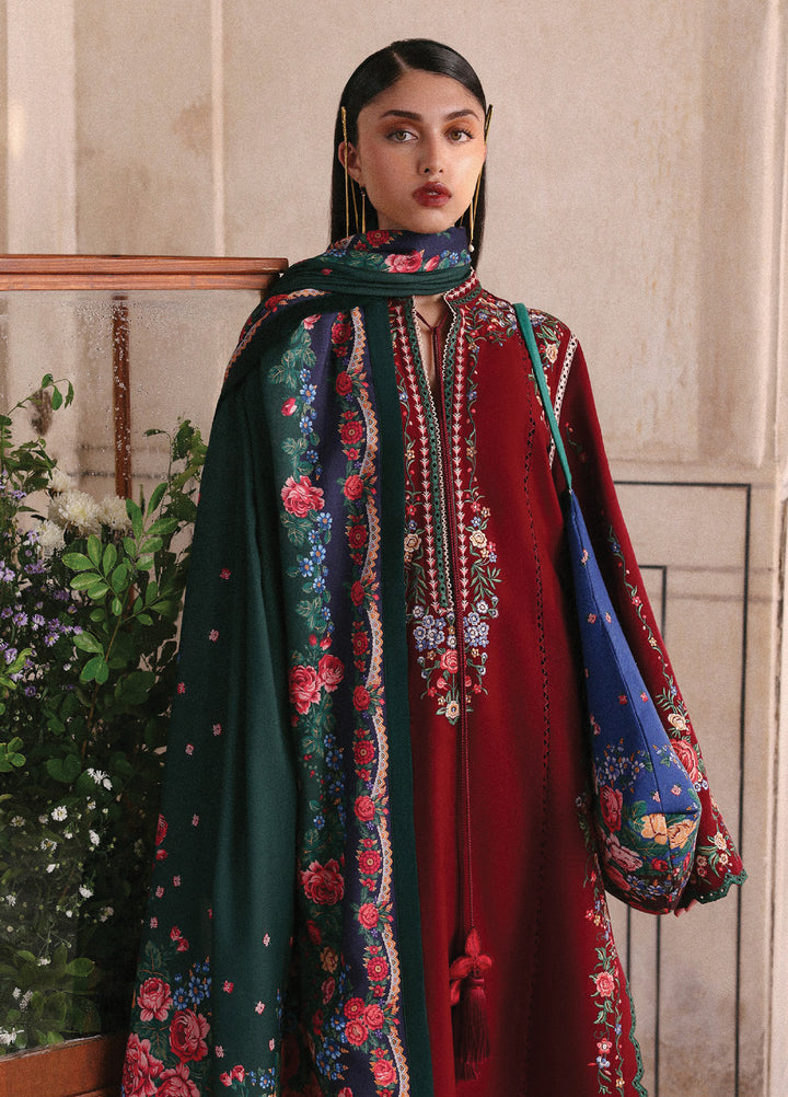 Jugnu by Hussain Rehar Unstitched Khaddar Embroidered Suits 3 Piece HRR25JK Gulshan - Winter Collection