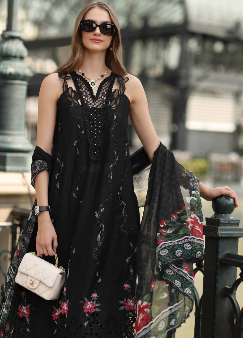 Noor Luxe by Saadia Asad Unstitched Chikankari Embroidered Lawn 3 Piece Suit SA26UNL D-5 NERISSA - Summer Collection