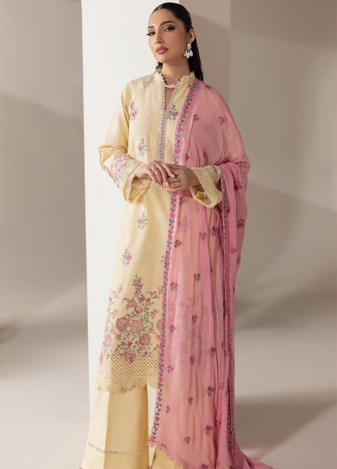 RajBari Exclusive Unstitched Embroidered Lawn 3 Piece Suit RB26UE D-9 - Summer Collection