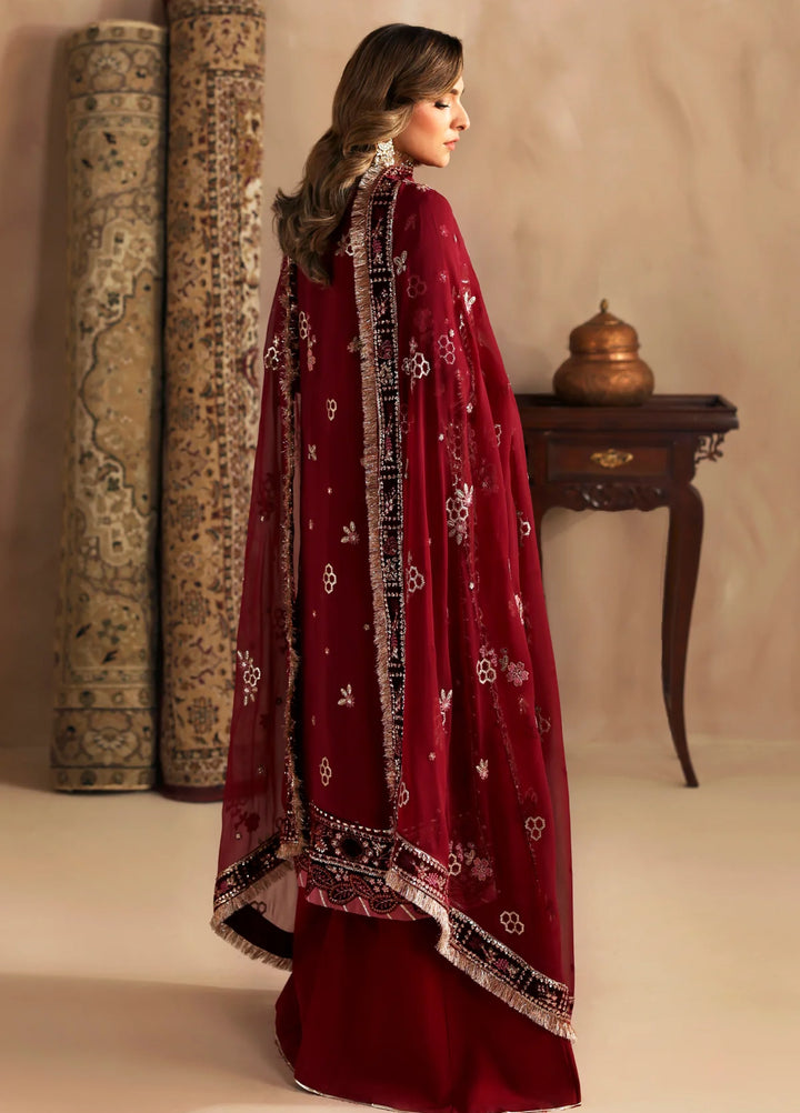 Xenia Formals Unstitched Embroidered Koraen Silk 3 Piece Suit XF26UF D-4 KHUBAN - Festive Collection