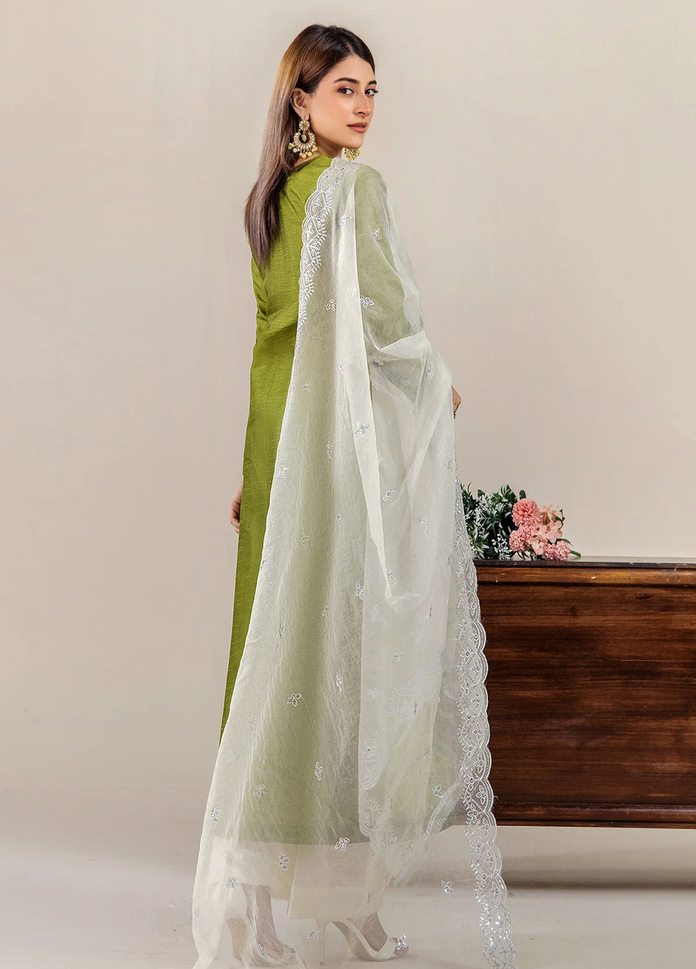 The Florea Edit by Alyra RTW Embossed Indian Raw Silk 3 Piece Suit ELARA-RTW1002 - Festive Collection