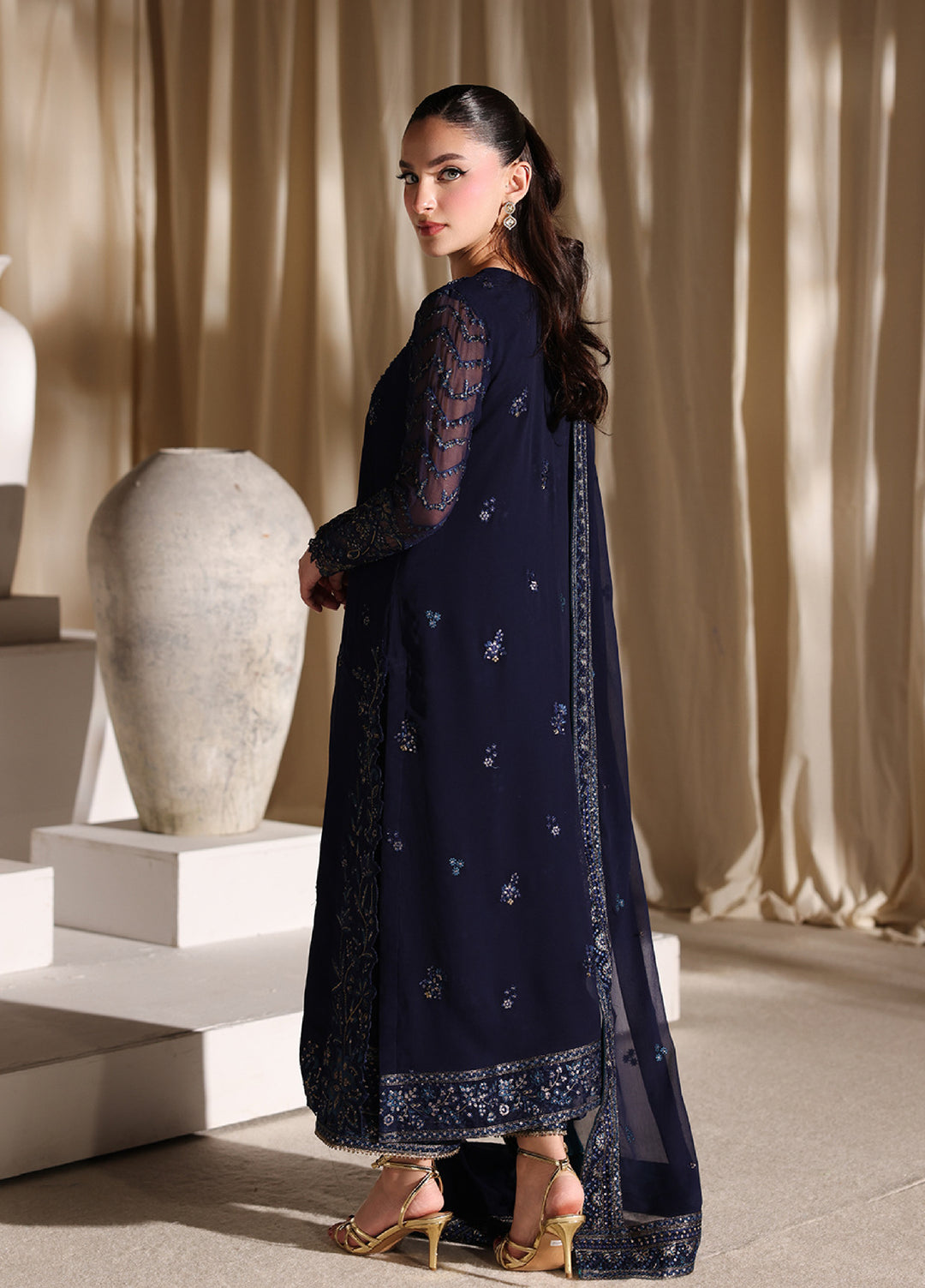 Azure Unstitched Embroidered Chiffon 3 Piece Suit AZ26ULC Nova Night - Festive Collection