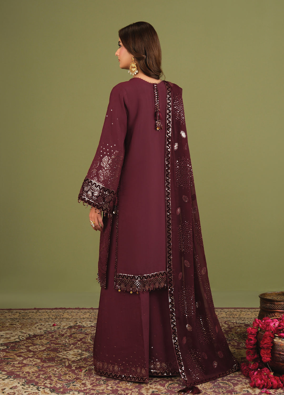 Alizeh Luxe Unstitched Raw Silk Embroidered 3 Piece Suit AFB26UL D-08 Almas - Winter Collection