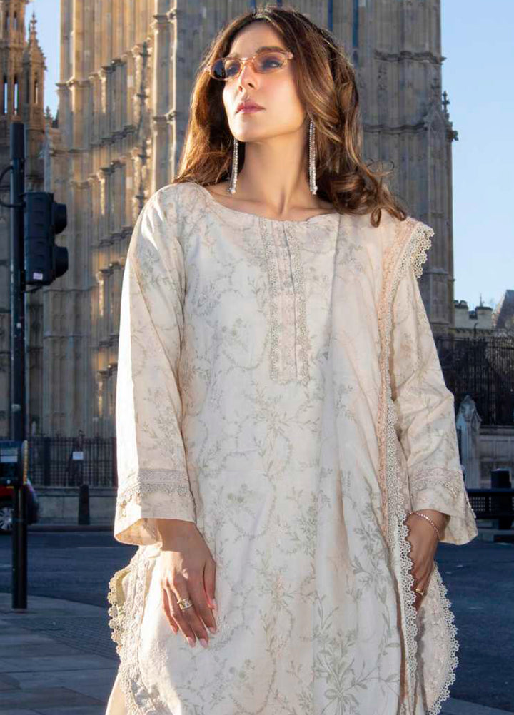 AL Zohaib Dhagakari Unstitched Embroidered Lawn 3 Piece Suit AZ26UD D-1 - Summer Collection