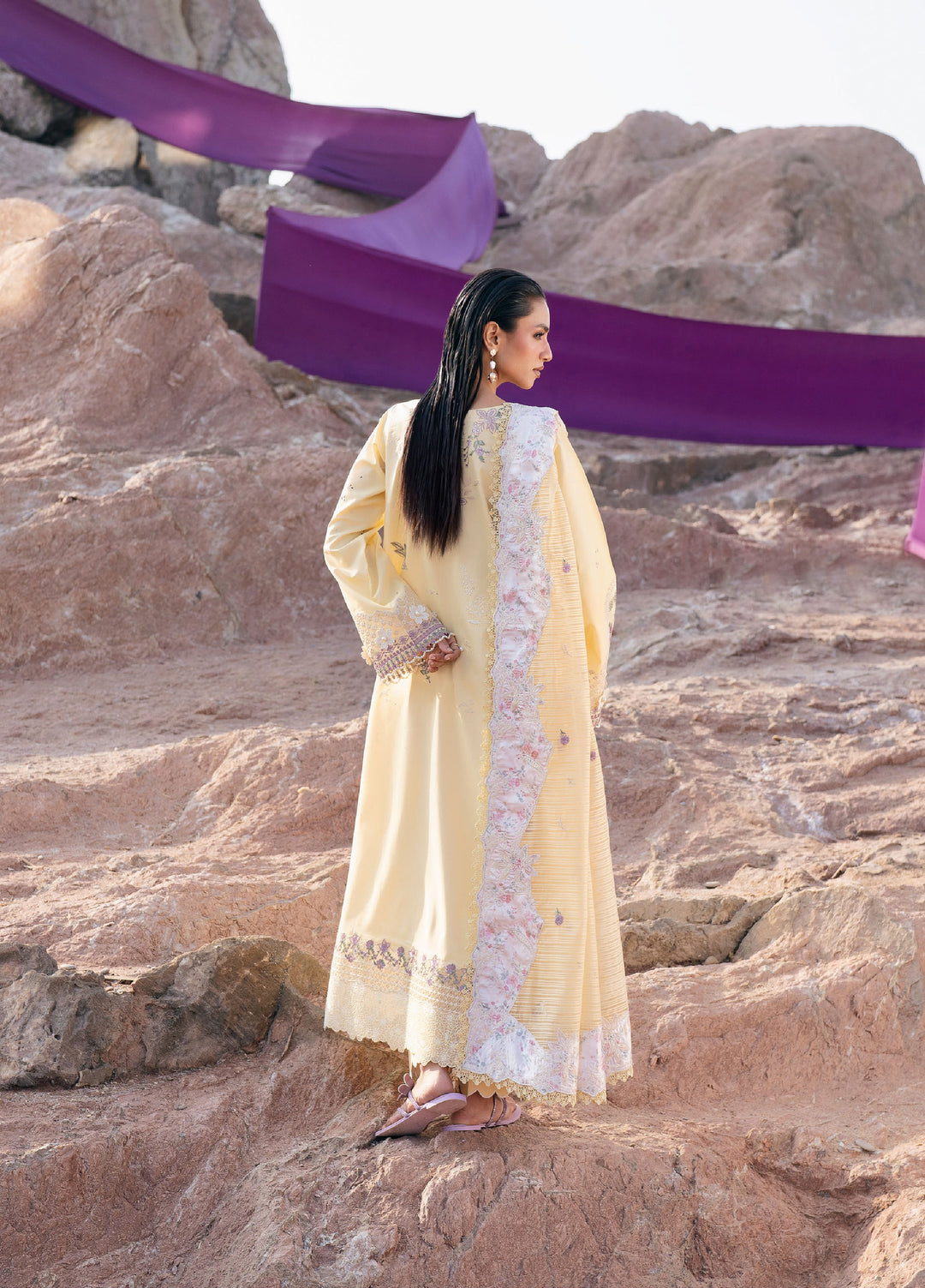 Florent Unstitched Embroidered Luxury Lawn 3 Piece Suit FL26UL FL-5A - Festive Collection