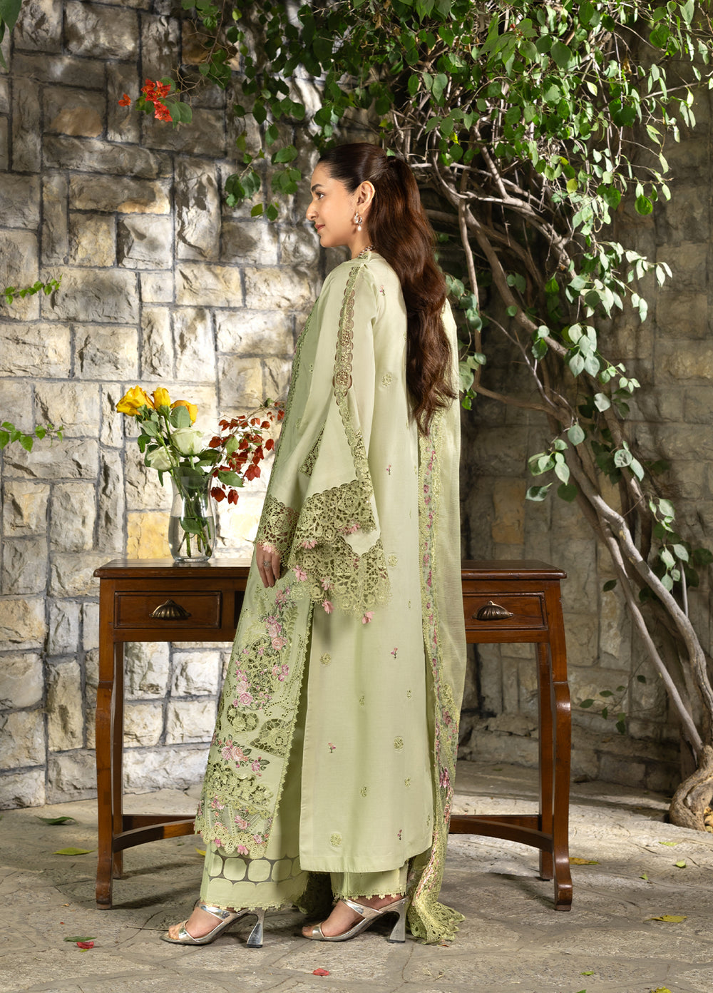 Elaf Premium Unstitched Embroidered Luxury Lawn 3 Piece Suit EL26UPL ELY-11 SPANISH MUSE - Summer Collection
