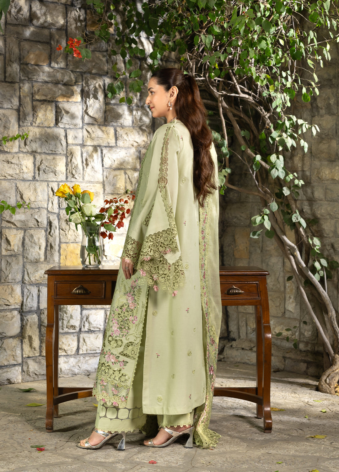 Elaf Premium Unstitched Embroidered Luxury Lawn 3 Piece Suit EL26UPL ELY-11 SPANISH MUSE - Summer Collection