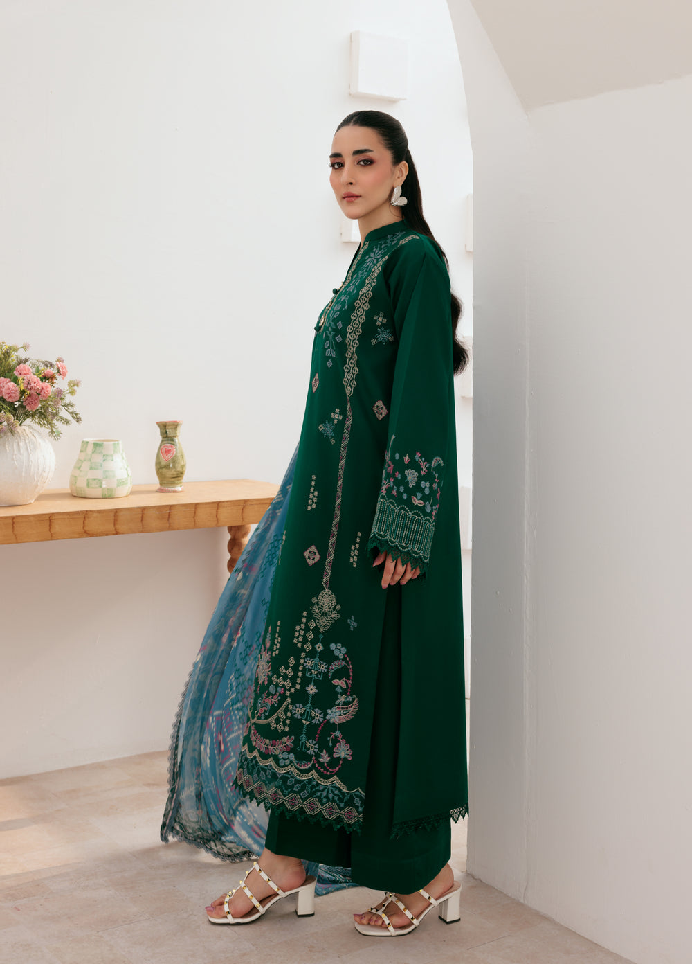 Zync by Florent Untitched Lawn Embroidered 3 Piece Suit FL26UZ FZ-8B - Summer Collection