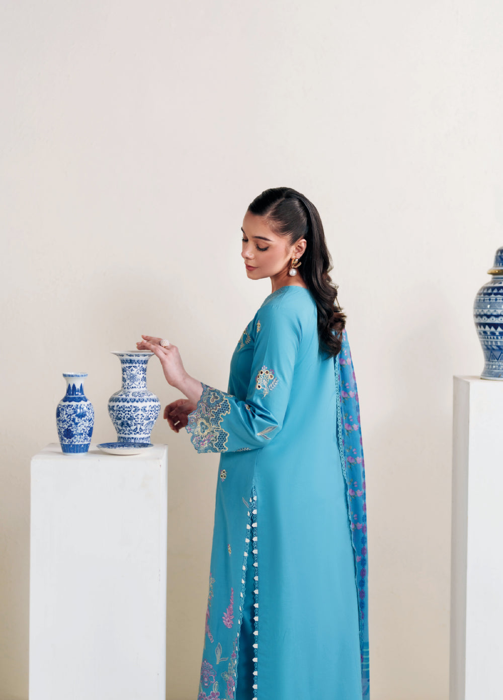 Whispers of Summer by Neeshey Unstitched Embroidered Luxury Lawn 3 Piece Suit NSH26ULW SKYLA - Summer Collection