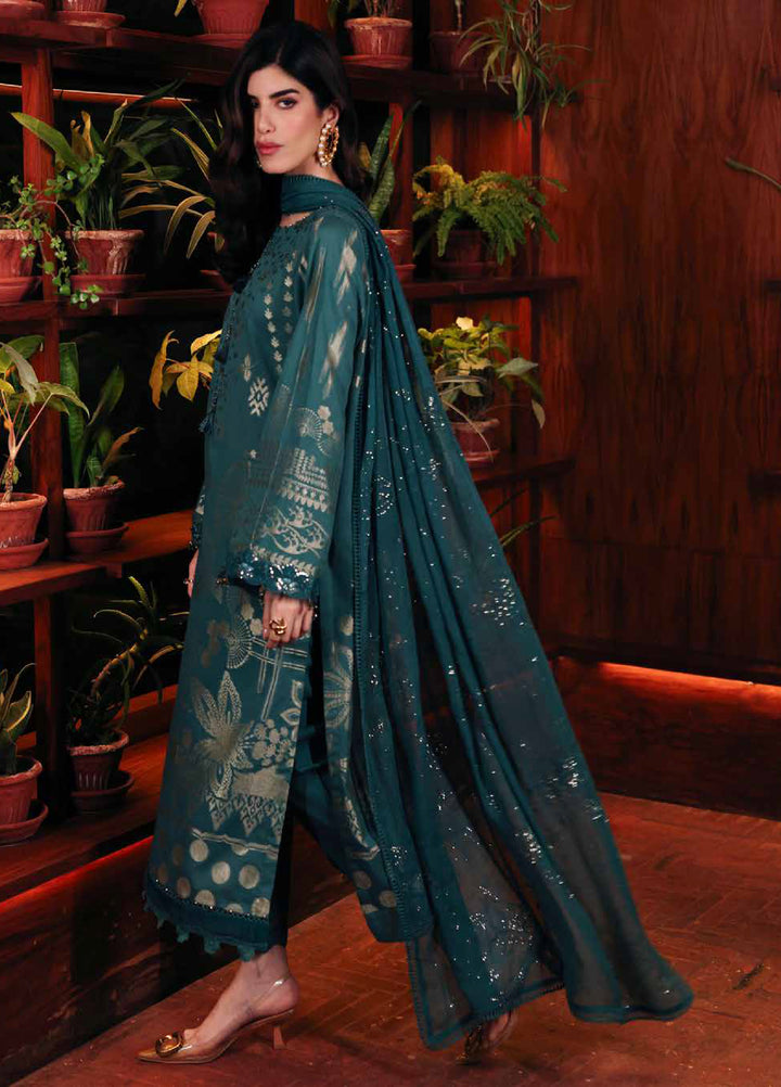 Nureh Exclusive Unstitched Embroidered Lawn Jacquard 3 Piece Suit NU26EU NE-224 - Festive Collection