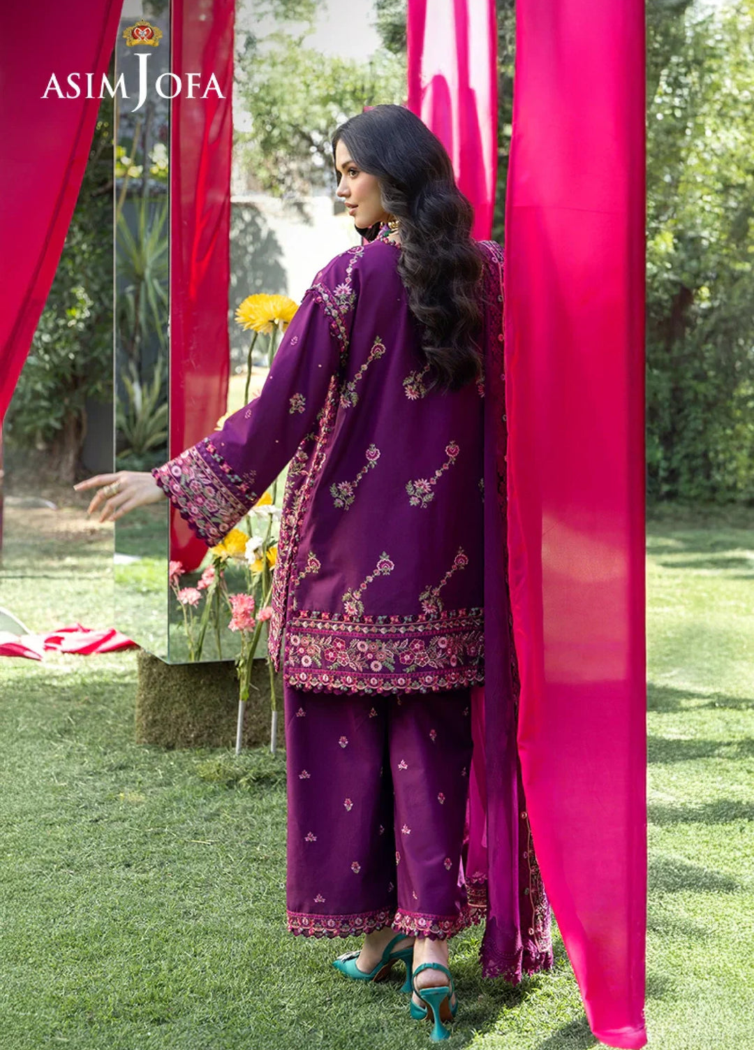 Asim Jofa Unstitched Embroidered Luxury Lawn 3 Piece Suit AJ26ULL AJULW-07 - Festive Collection