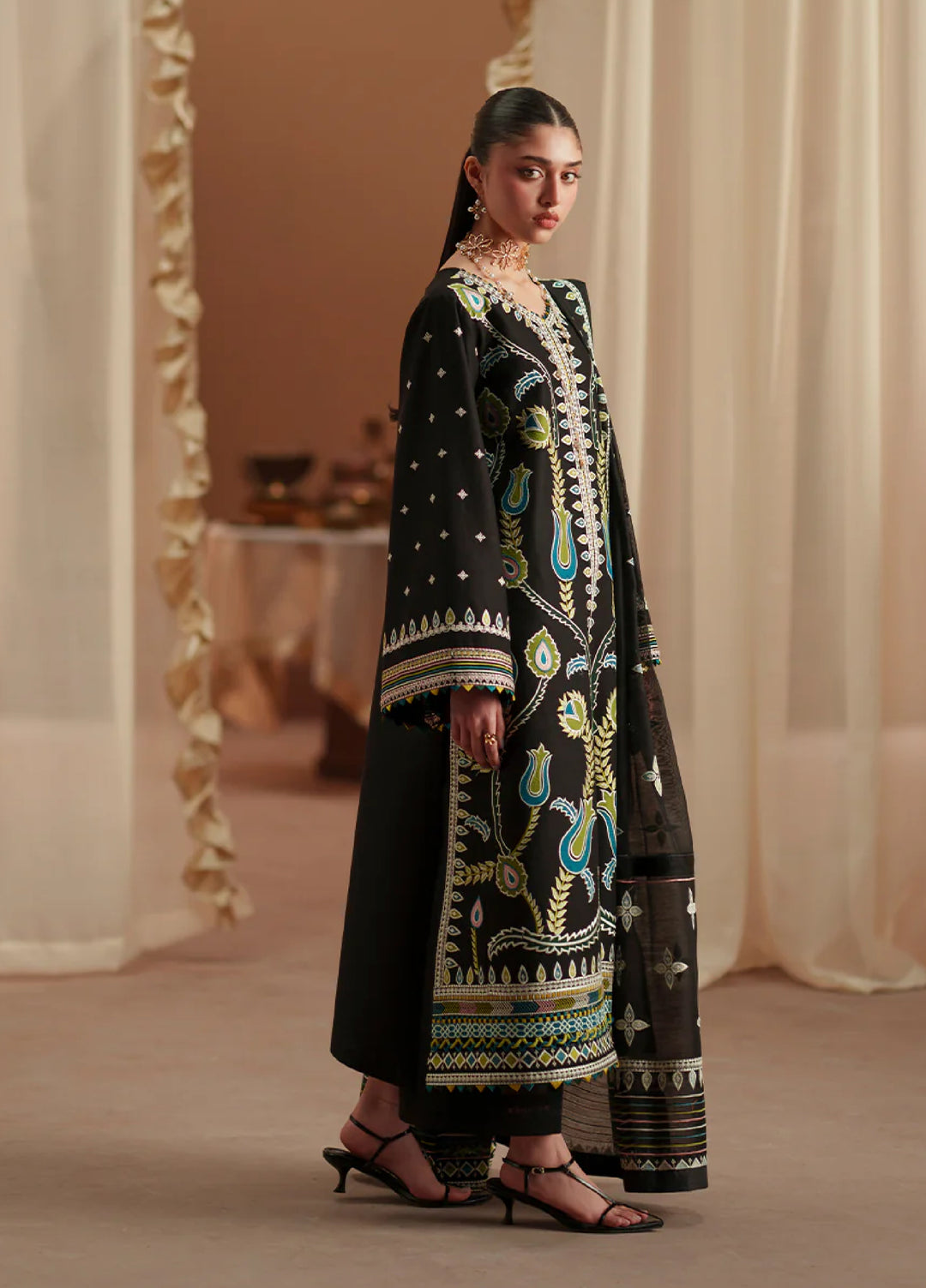 Mashriq by Bin Ilyas Unstitched Embroidered Lawn 3 Piece Suit BI26UML D118B - Festive Collection