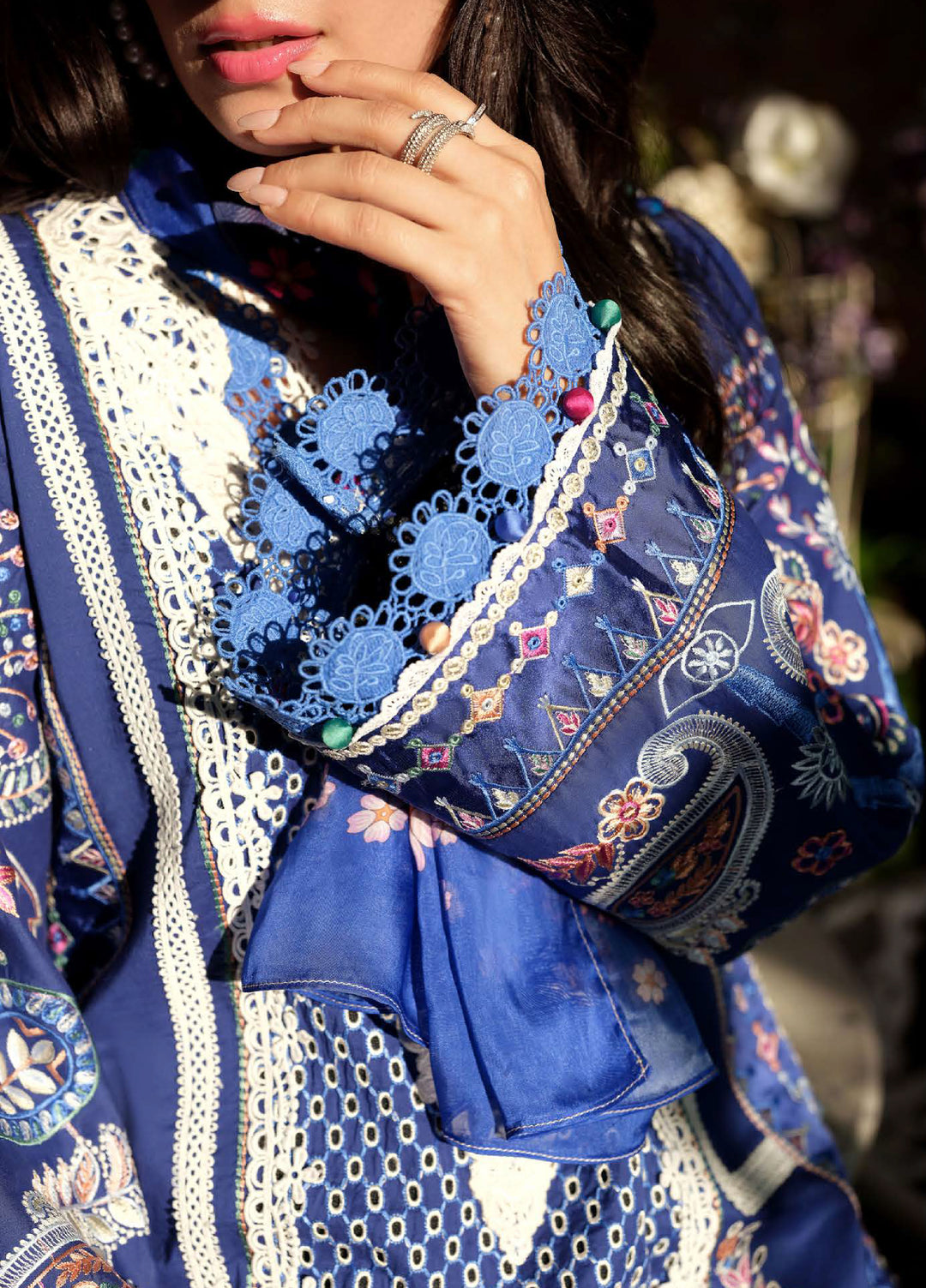 AMoi by Mushq Unstitched Embroidered Luxury Lawn 3 Piece Suit MU26AHL D-5 Moonlit Dreams - Summer Collection