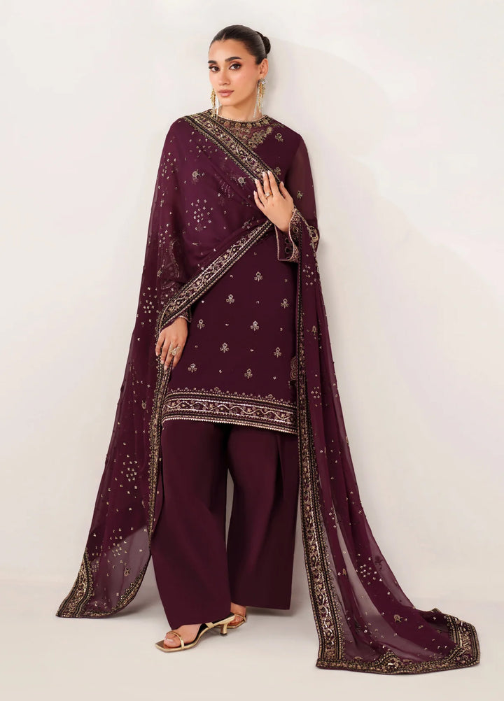Xenia Formal Luxury Unstitched Embroidered Chiffon Suits 3 Piece XE25FL XF-982 Nuri - Formals Collection