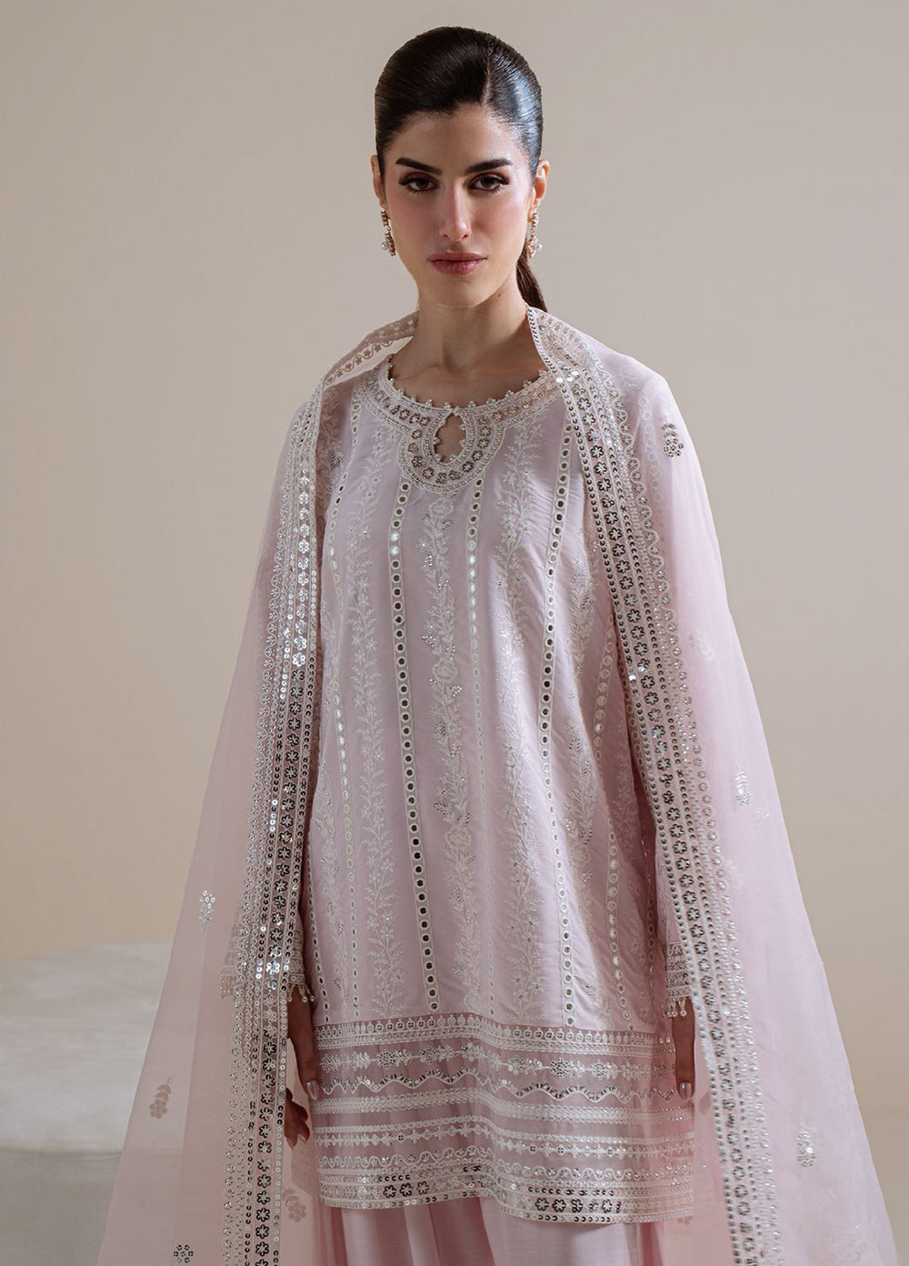 Luxe Atelier by Cross Stitch Unstitched Embroidered Silk 3 Piece Suit CS26ULA D-1 Blush Aura - Festive Collection