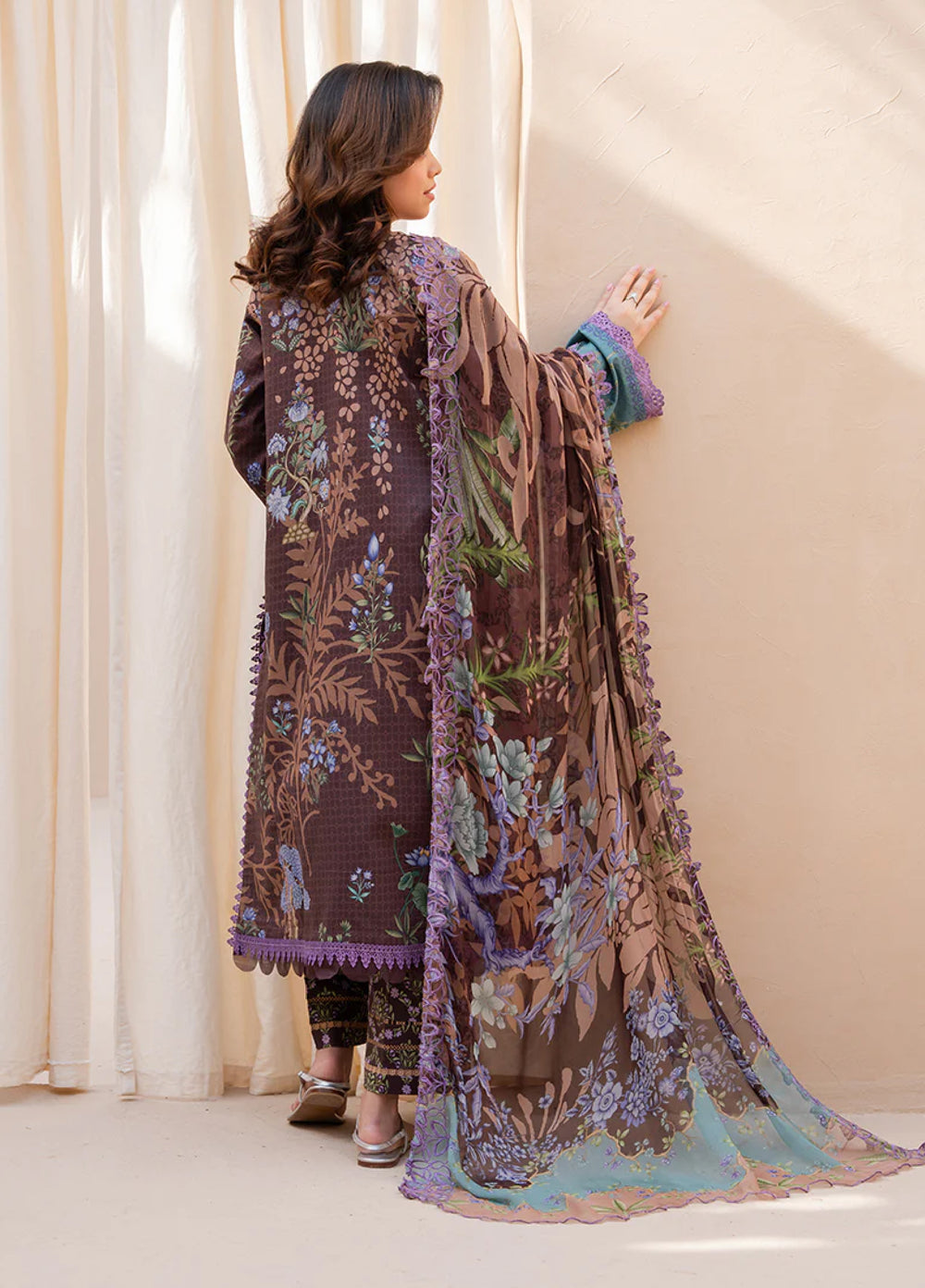 Summer in Bloom By Roheenaz Unstitched Printed Lawn 3 Piece Suit RN26USBL 36B Petal Elan - Festive Collection