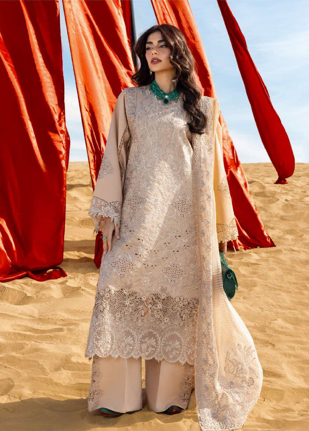 Rang Rasiya Premium Unstitched Embroidered Lawn 3 Piece Suit RR26UP D-5 Mayel - Festive Collection