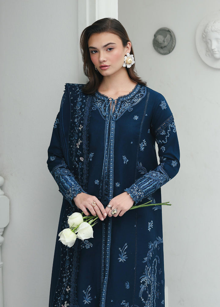 Q Line by Qalamkar Unstitched Chikankari Embroidered Lawn 3 Piece Suit QLK26UQL RP-10 ZOHAL - Summer Collection