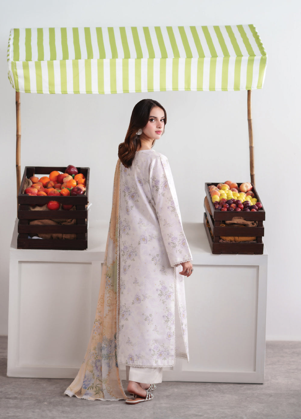 Summer Diary by Neeshay Unstitched Printed Lawn 3 Piece Suit NSH26SD Ivory Bloom - Casual Collection