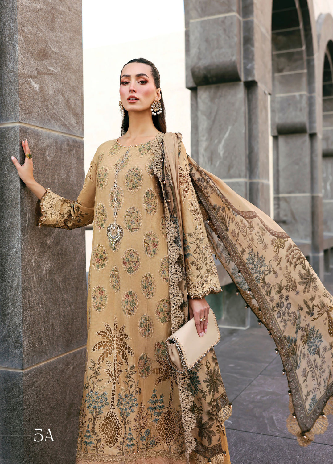 Maria B Unstitched Embroidered Luxury Lawn 3 Piece Suit MB26UEL 5A - Eid Collection