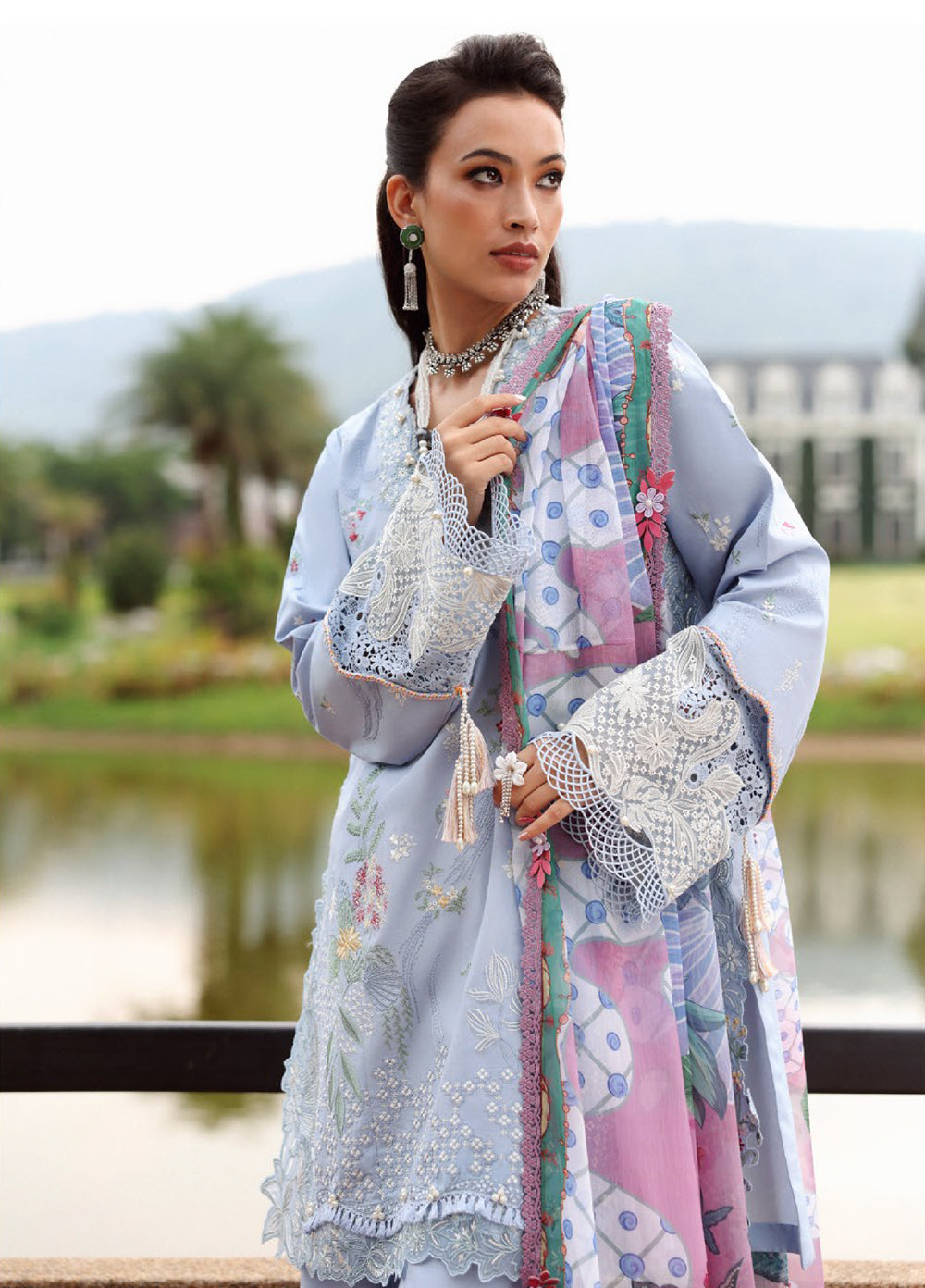 Lilas by Republic WomensWear Unstitched Embroidered Lawn 3 Piece Suit RW26ULL D-4B - Eid Collection
