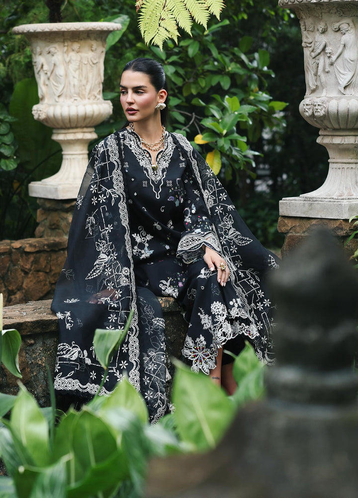 Q Line by Qalamkar Unstitched Chikankari Embroidered Lawn 3 Piece Suit QLK26UQL RP-07 OBSIDIAN - Summer Collection