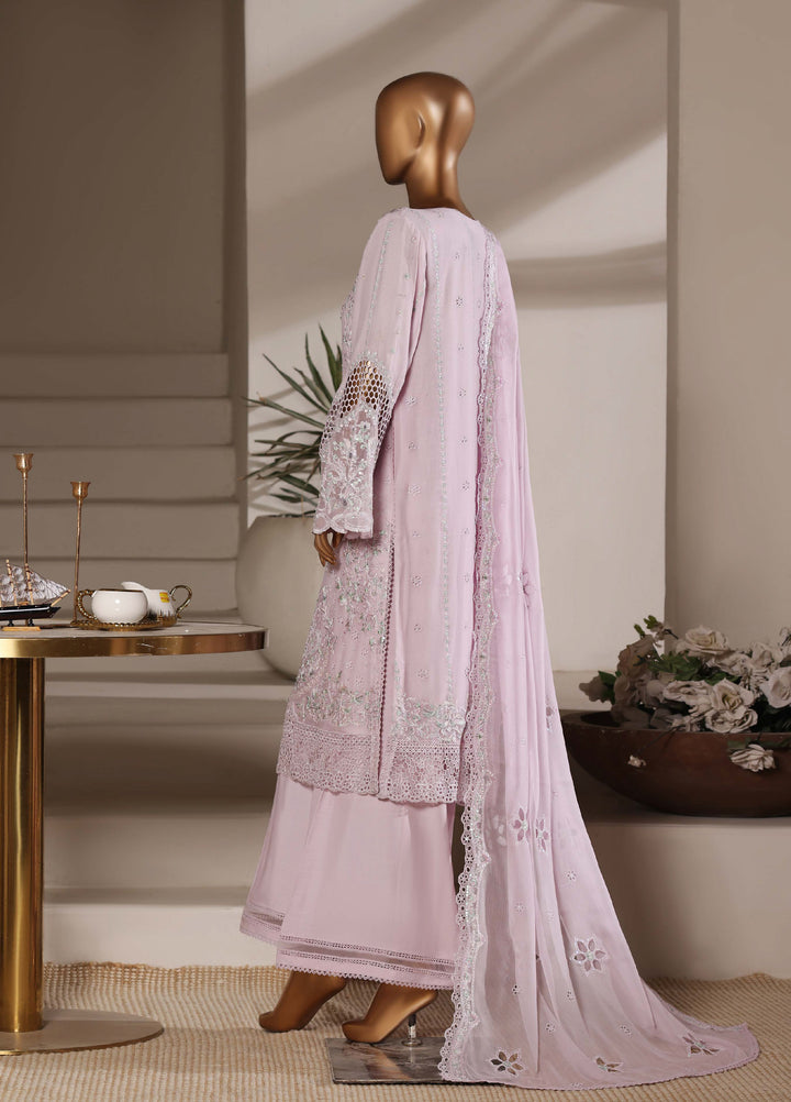 Fasane by HZ Textiles RTW Embroidered Chiffon 3 Piece Suit HZ26UCF HZK-236 Lavndr - Festive Collection