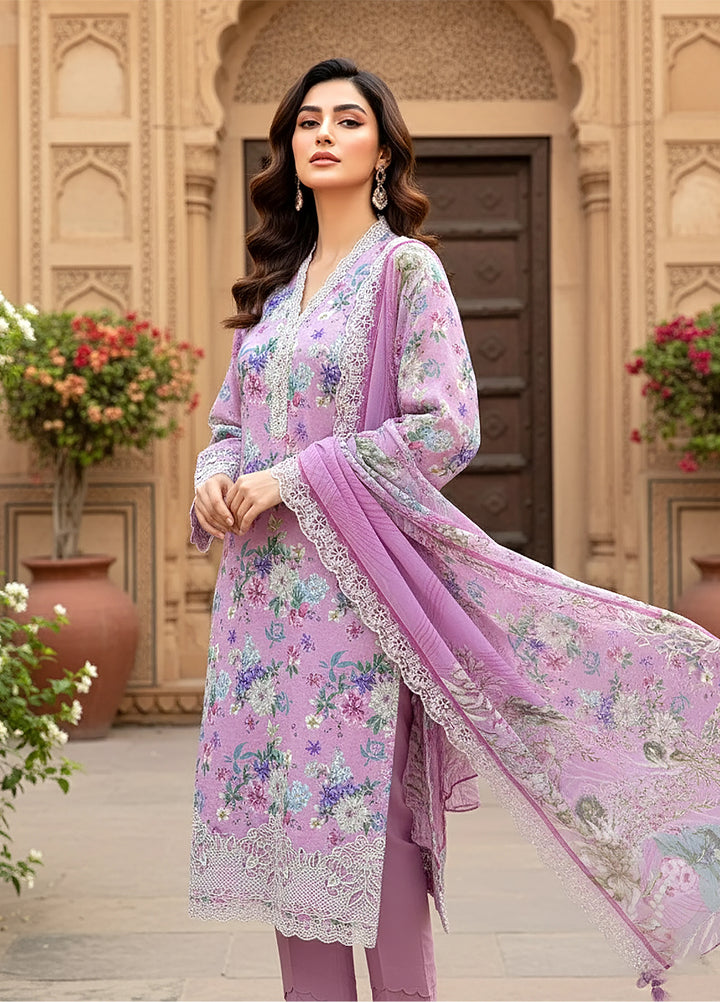 Lakhany Summer Essentials Embroidered Unstitched Lawn 3 Piece Suit LSM26USE LG-UB-0271 - Ramadan Collection