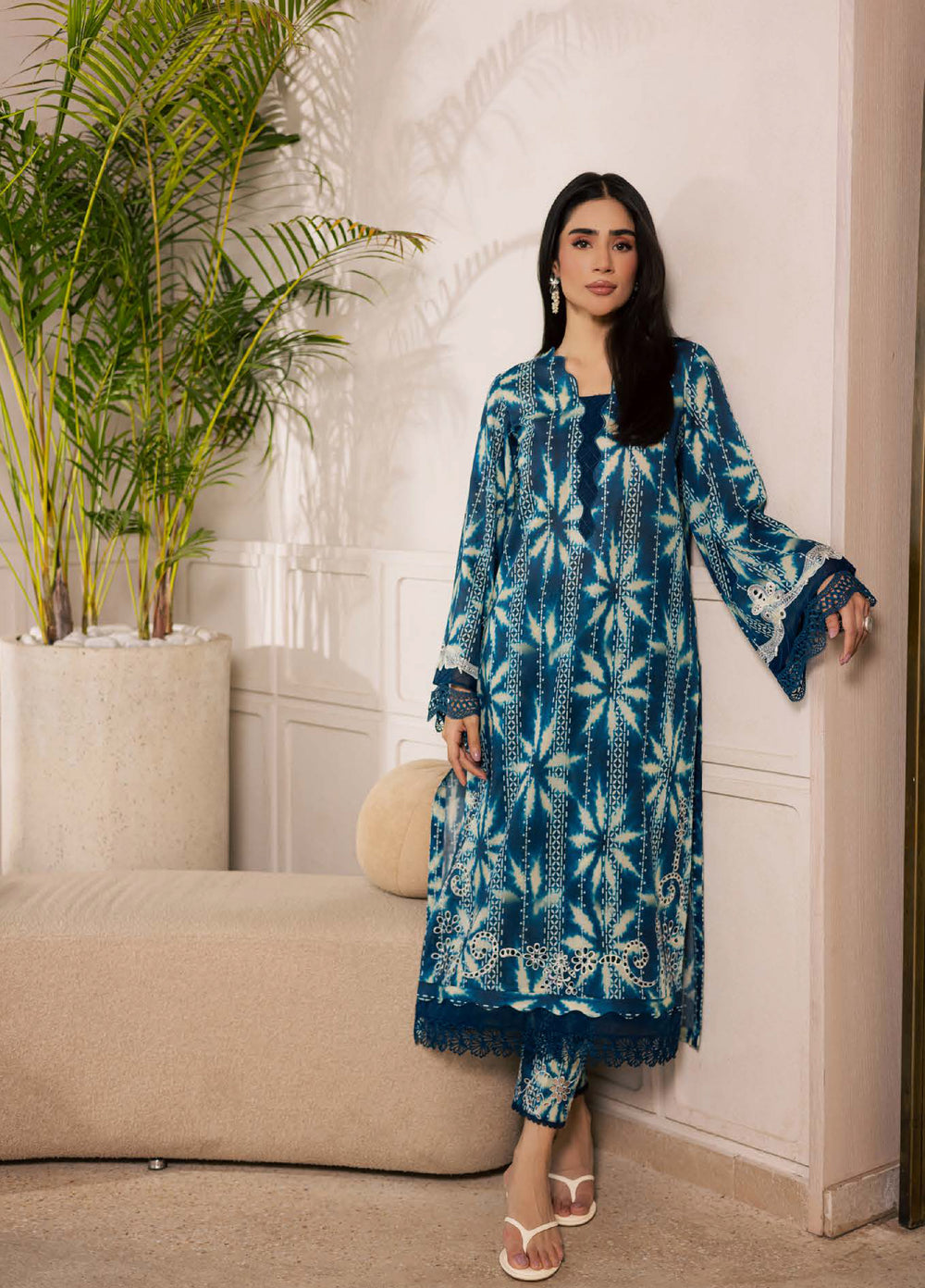 Ballerina by Nureh Unstitched Chikankari Embroidered Lawn 2 Piece Suit NU26UBCL NU2-207 - Summer Collection