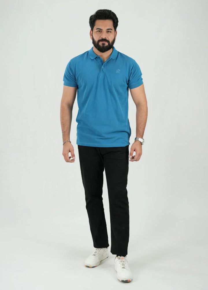 Mercato RTW Solids Cotton 1 Piece Blue Polo Shirt
