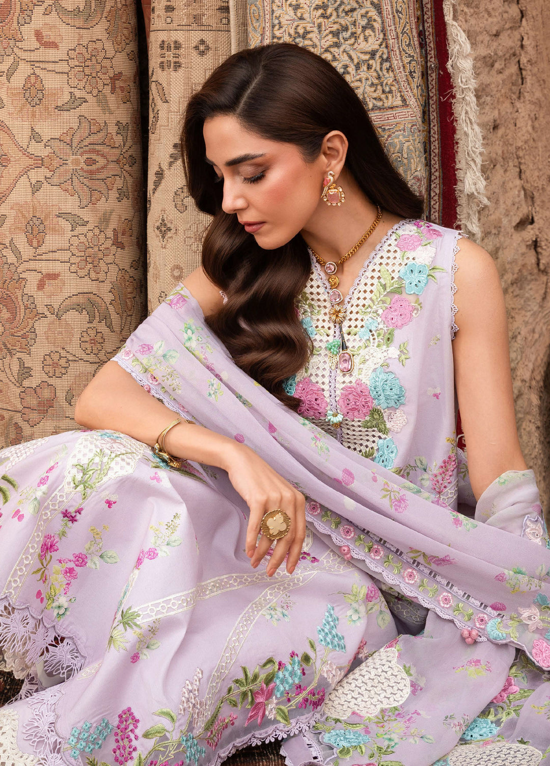 Saira Shakira Unstitched Embroidered Lawn 3 Piece Suit SSR26ULE SS-006B - Eid Collection