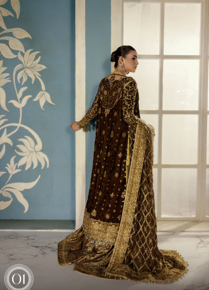 AIK Udaipur Velvet Unstitched Luxury Embroidered 3 Piece AIK25 D-01 - Formals Collection