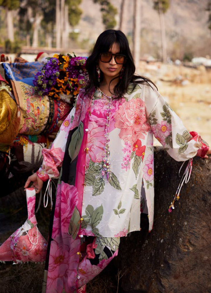 Meili by Zaha Unstitched Embroidered Lawn 3 Piece Suit ZK26UML ZL26-13B - Festive Collection