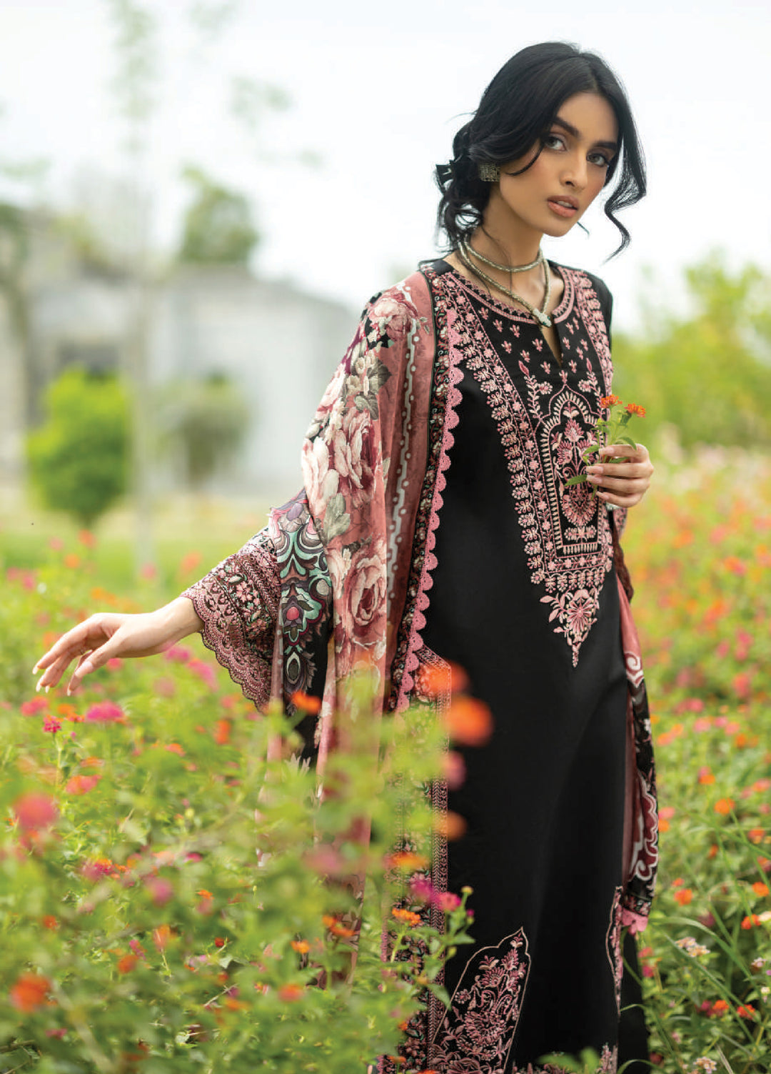 Zainab Chottani Unstitched Embroidered Lawn 3 Piece Suit ZC26ULE Seya 10 - Eid Collection