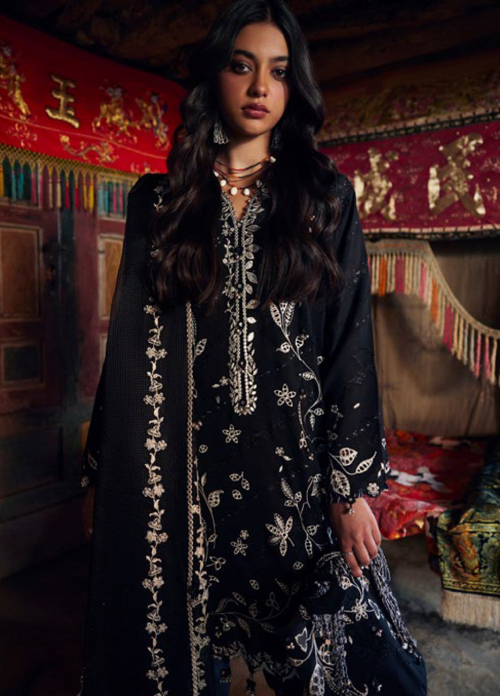 Meili by Zaha Unstitched Embroidered Lawn 3 Piece Suit ZK26UML ZL26-05B - Festive Collection