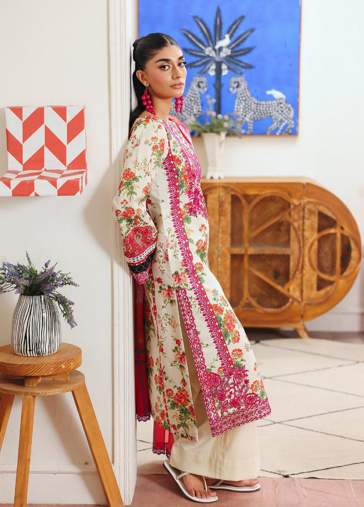 Nissa Floral Symphony by Rajbari Unstitched Lawn Embroidered 3 Piece Suit RB26UNF D-05 - Summer Collection