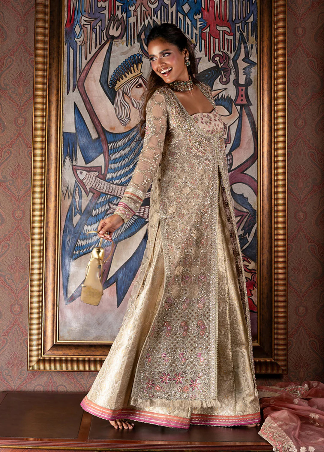 Darling by Mushq Unstitched Embroidered Organza 4 Piece Suits MU25DW Jhilmil - Wedding Collection