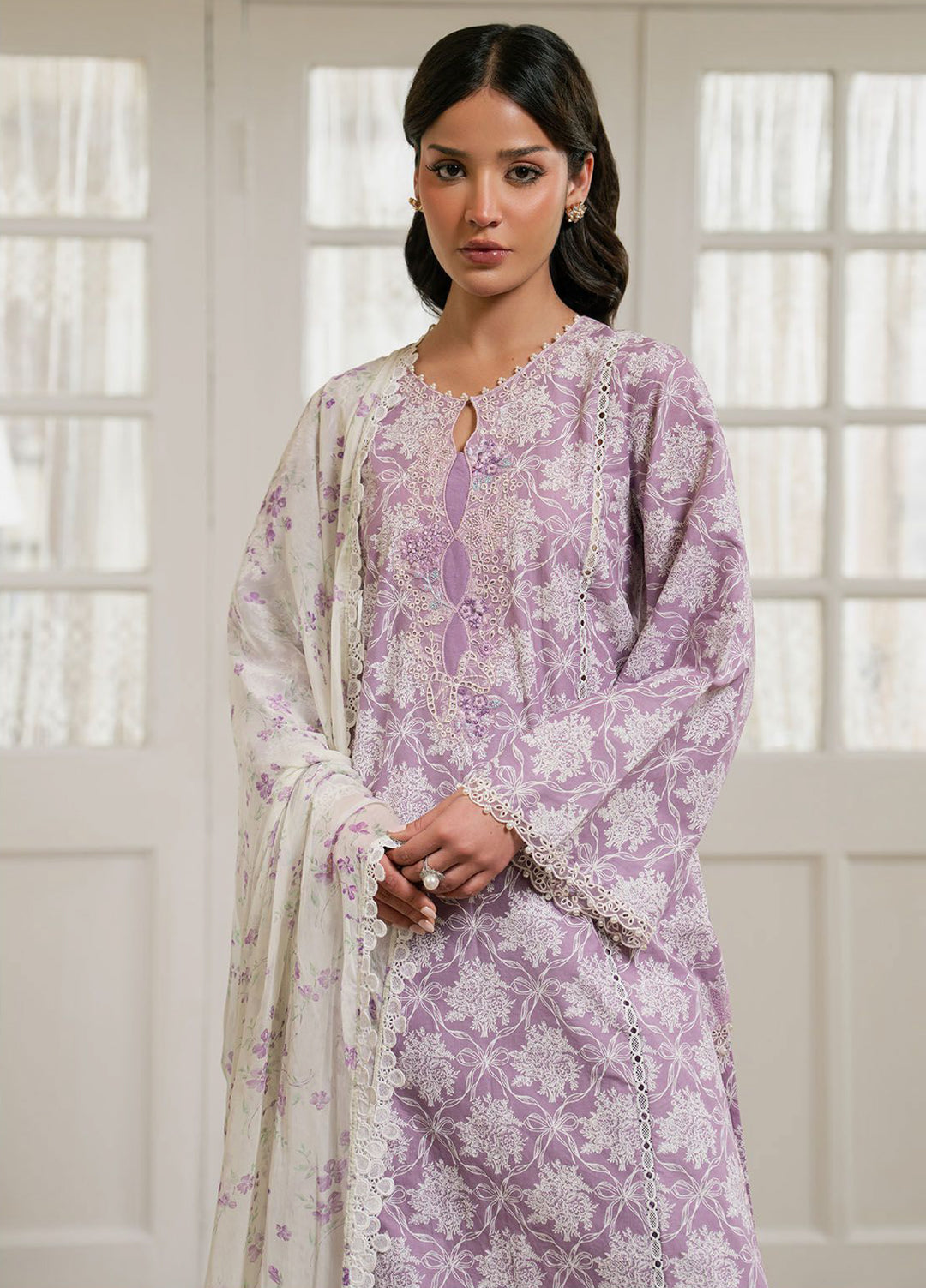 Mahiri by Cross Stitch Unstitched Embroidered Lawn 3 Piece Suit CS26UM D-4 LAVENDER MUSE - Summer Collection