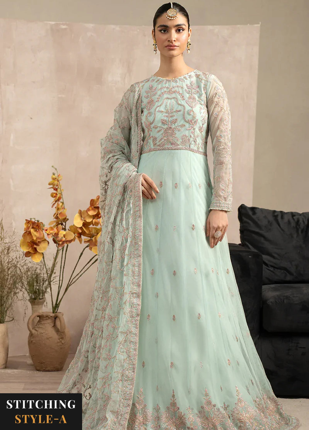 Zarif Women Unstitched Embroidered Net 3 Piece Suit ZR26UFC ZRN 03 SOPHIE - Festive Collection