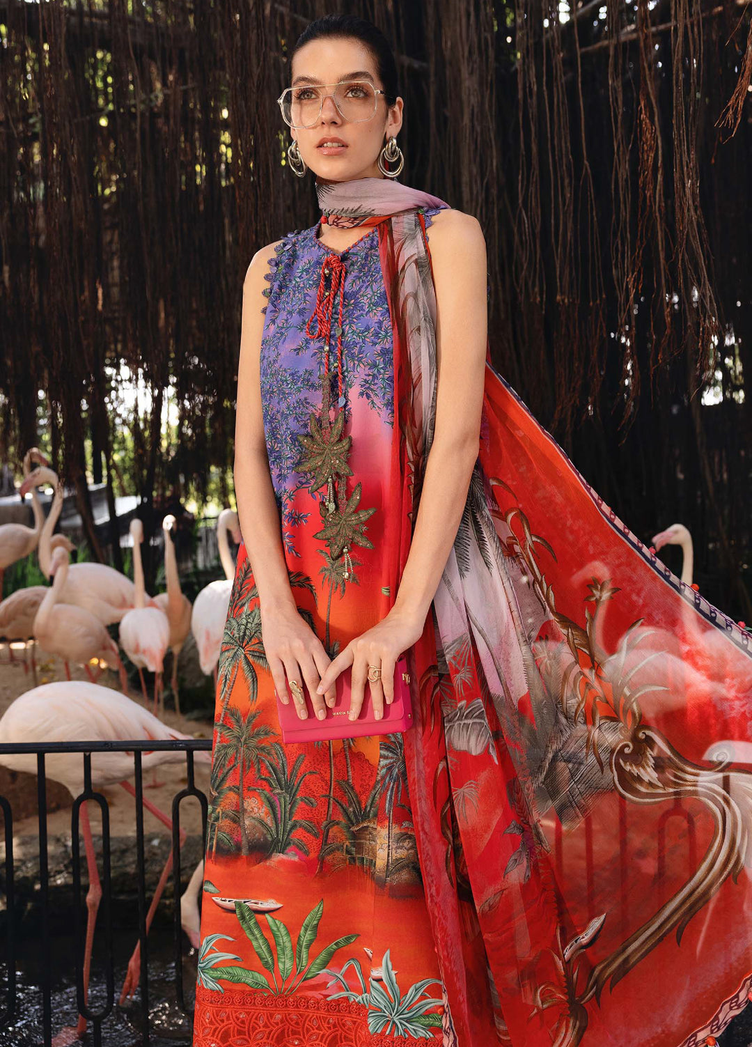 M Prints by Maria B Unstitched Printed Lawn 3 Piece Suit MB26UMP D-07 B - Summer Collection