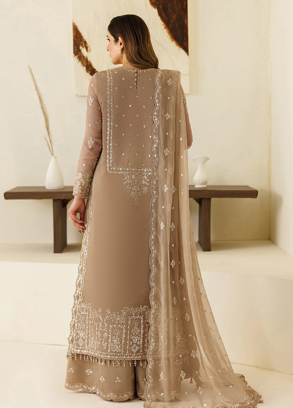 Aymal by Alizeh Fashion Handcrafted Unstitched Embroidered Chiffon 3 Pcs Suit AF26UAC 01-DISE - Festive Collection