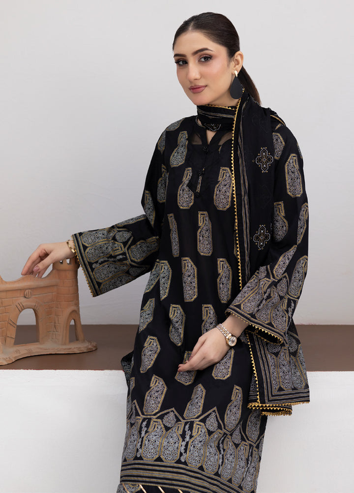 Regalia Textiles Premium Printed Gold Paste Unstitched Lawn 3 Piece Suit RG26UPG D-1 - Summer Collection