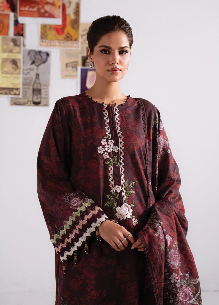 Cross Stitch Unstitched RTS Khaddar Embroidered Suits 3 Piece CS25KW D-05  Floral Melody - Winter Collection