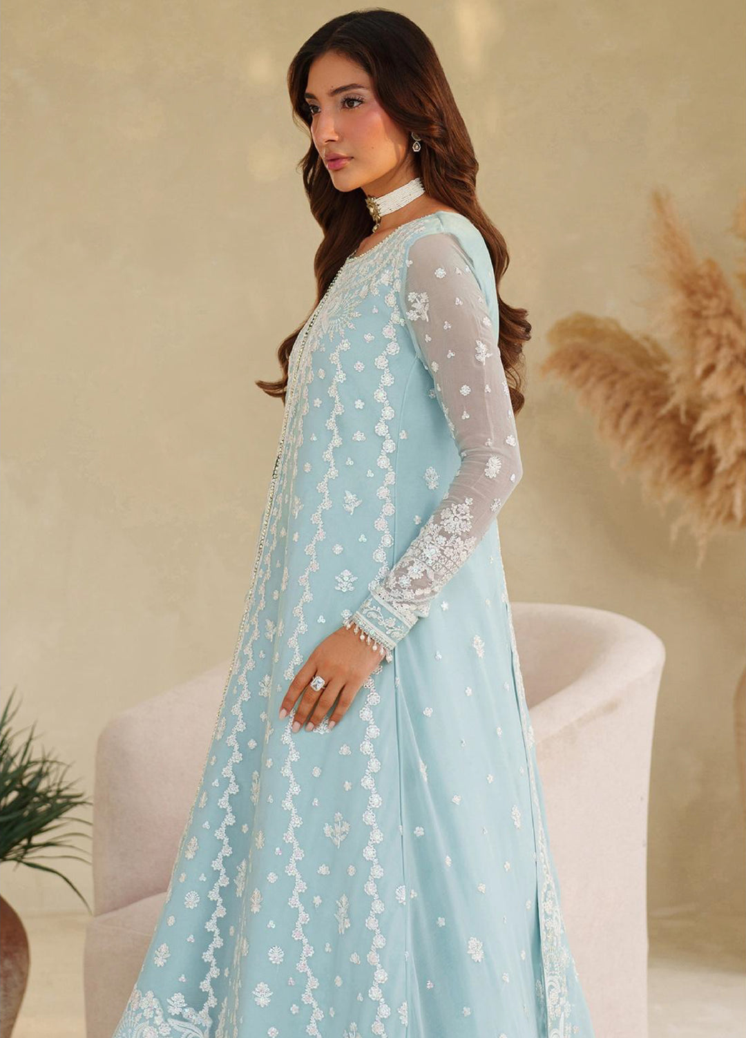 Meesa by Zarif Unstitched Chiffon Embroidered Suits 3 Piece ZAF25MF ZRF-ML-04 MUNAAR - Winter Collection