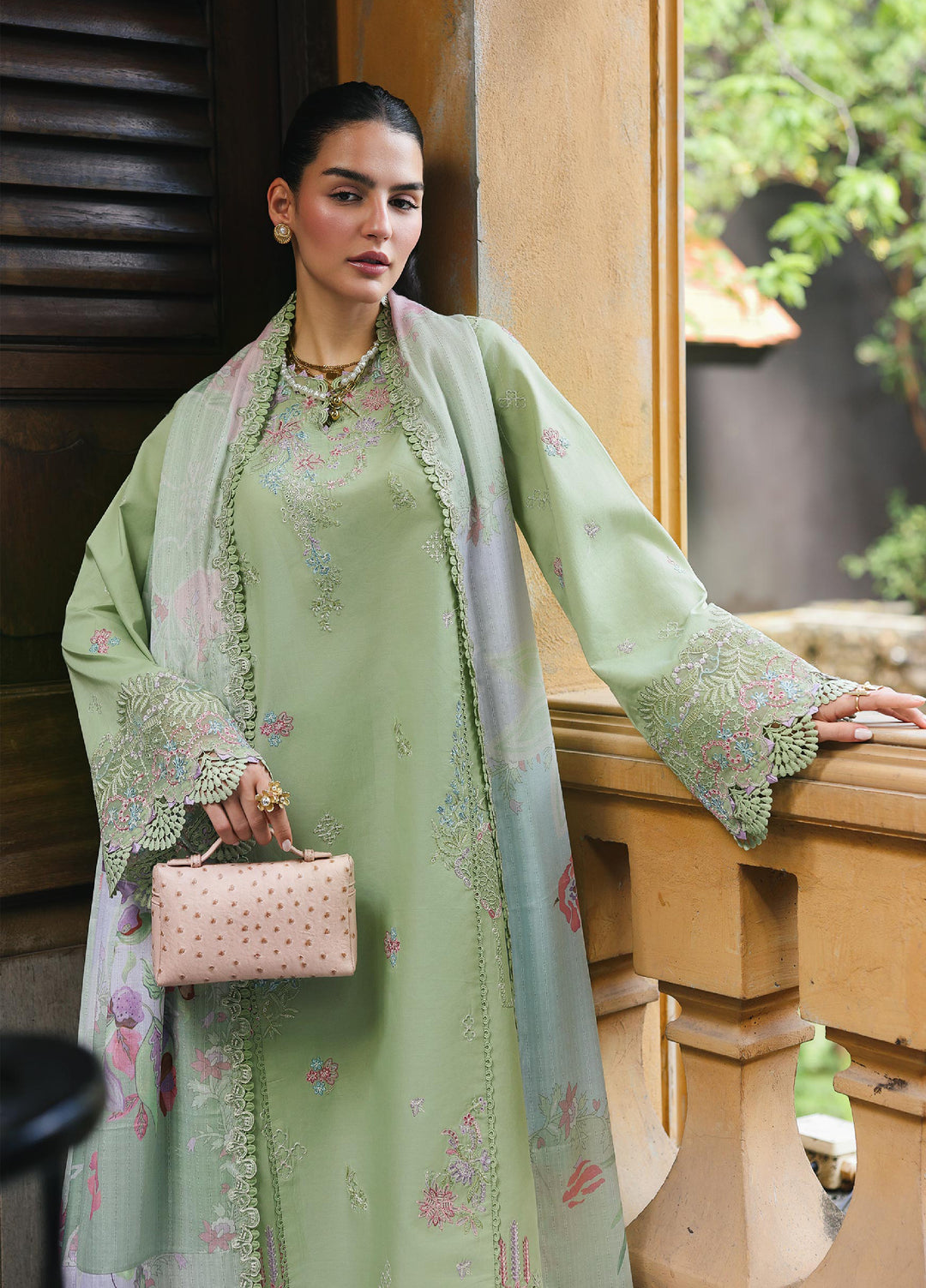 Q Line by Qalamkar Unstitched Chikankari Embroidered Lawn 3 Piece Suit QLK26UQL RP-15 RIVAH - Summer Collection